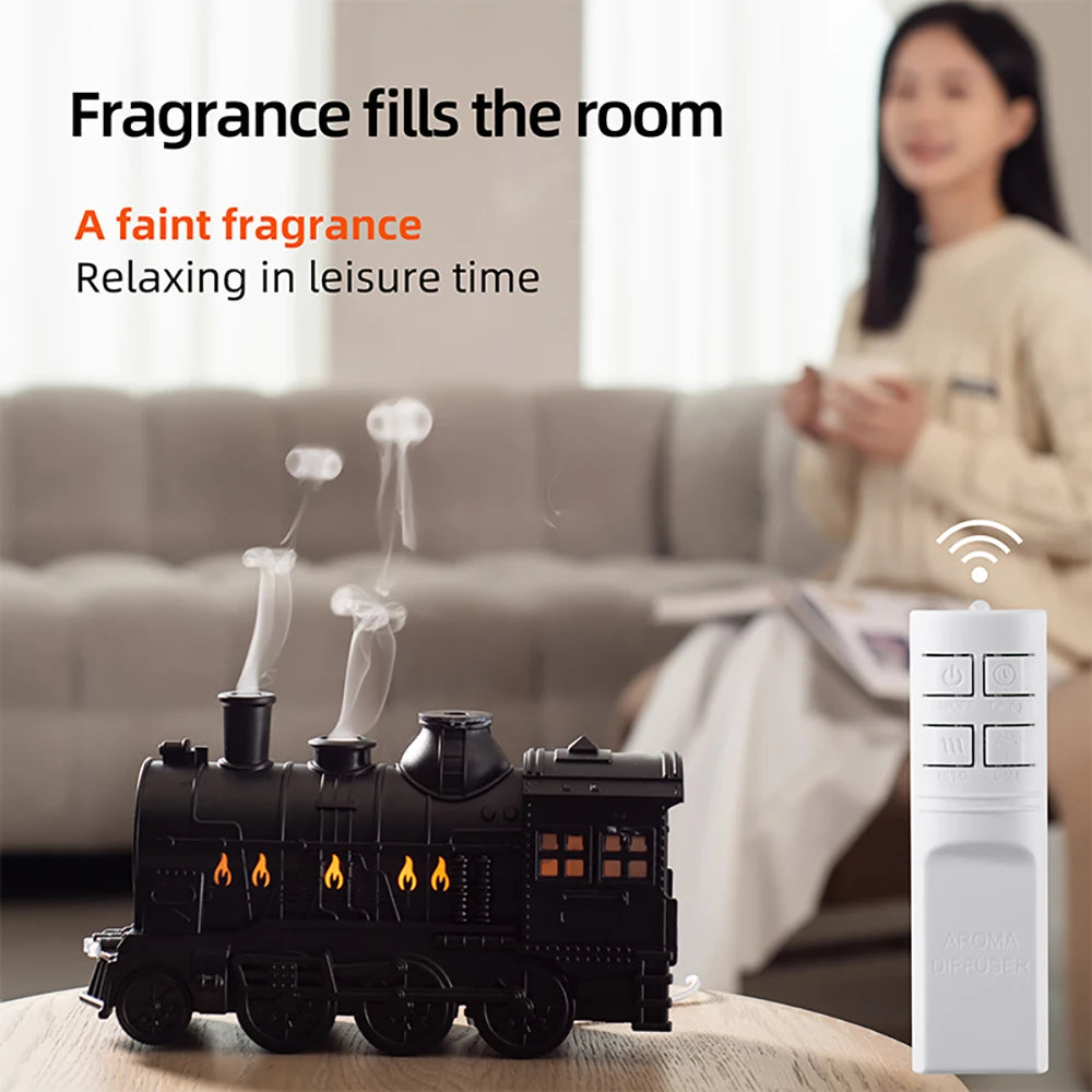 Train Air Humidifier Ultrasonic Aromatherapy Diffusers Mist Maker Fragrance Essential Oil Aroma Difusor Remote Control