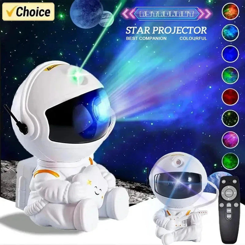 Star Projector Galaxy Night Light Astronaut Space Projector Starry Nebula Ceiling LED Lamp for Bedroom Home Decorative Kids Gift